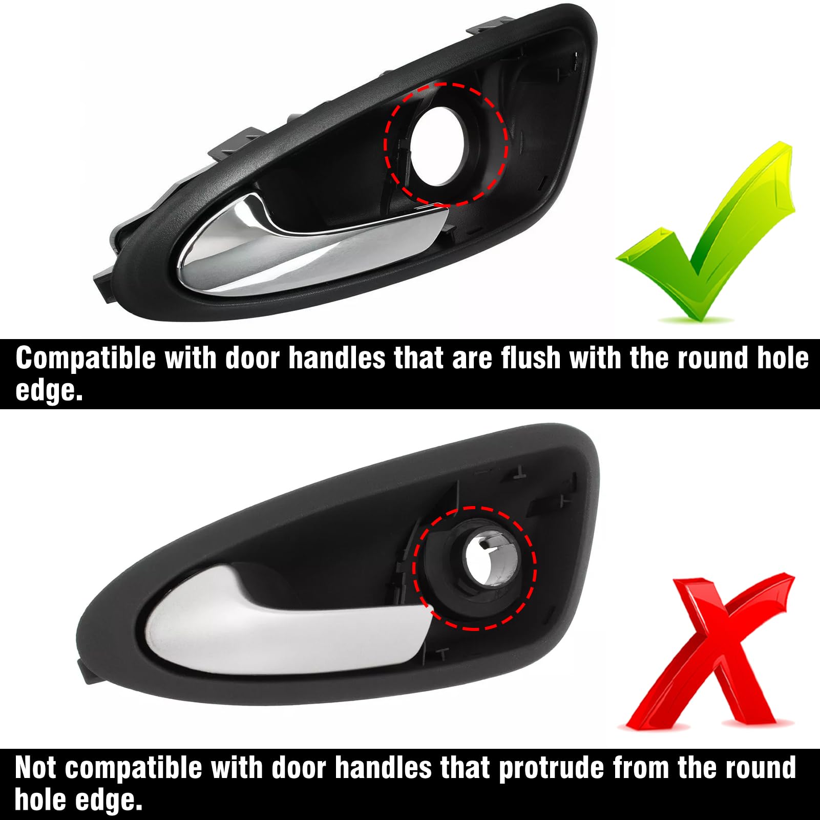 TTCR-II Compatible con Manija Puerta Interior SEAT IBIZA IV 2009 2010 2011 2012 2013 2014 2015 2016 2017, 6J1837113A Lado Conductor Reemplazar Tirador Interior Puerta SEAT IBIZA-Izquierda