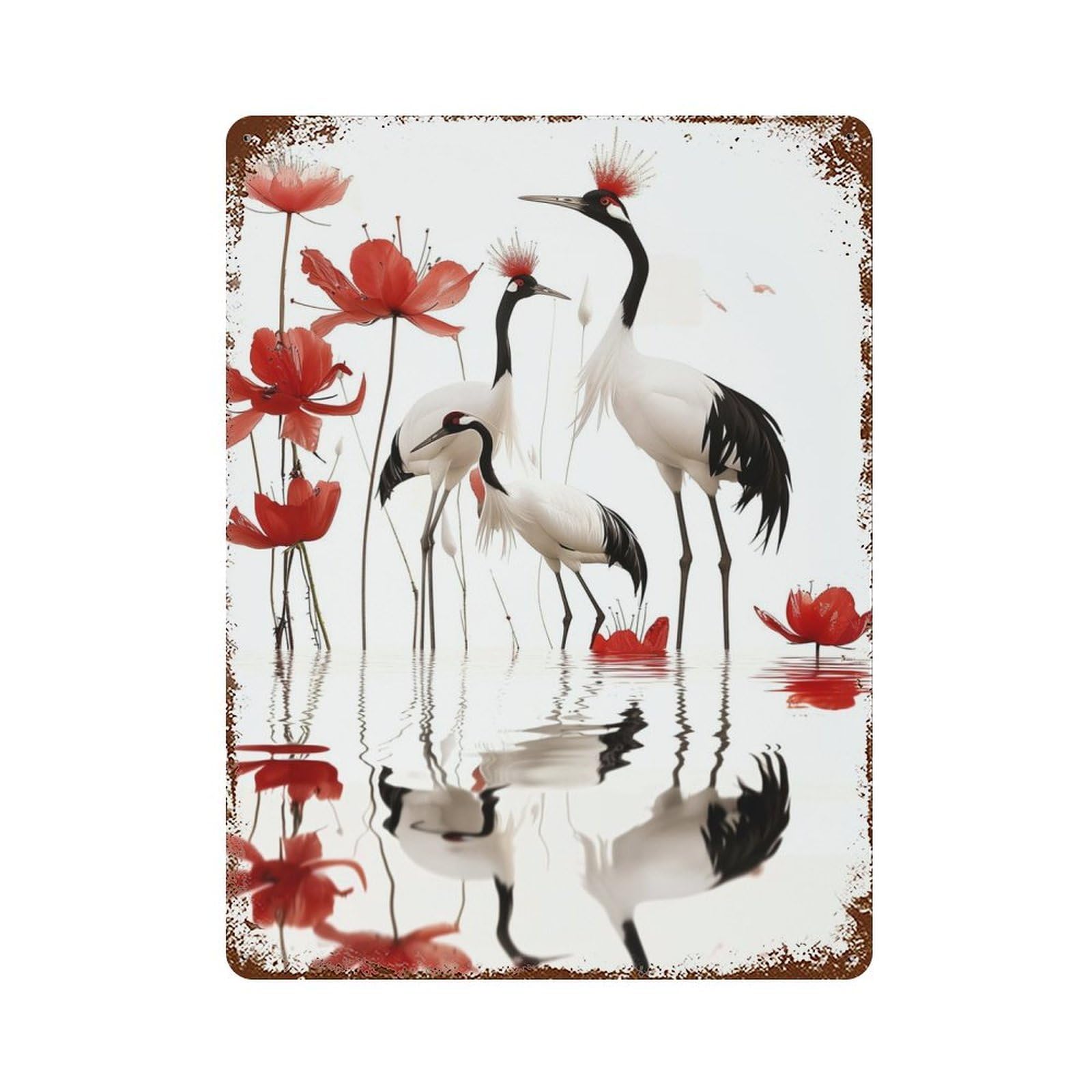 Rust Effect Crane Vintage Rust Metal Sign 15.7"x11.8", Vintage Wall Decor for Garage, Bar And Workshop Decor