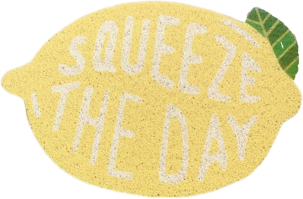 Cat Litter Mat, Lemon Peach Strawberry Kitty Litter Trapping Mat,Premium Durable Soft PVC Rug, Urine Waterproof, Easy Clean, Washable, Scatter Control 40x60cm (peach)