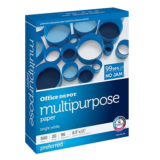 Office Depot® Multi-Use Printer & Copy Paper, 1 Ream, White, Letter (8.5" x 11"), 500 Sheets Per Ream, 20 Lb, 96 Brightness