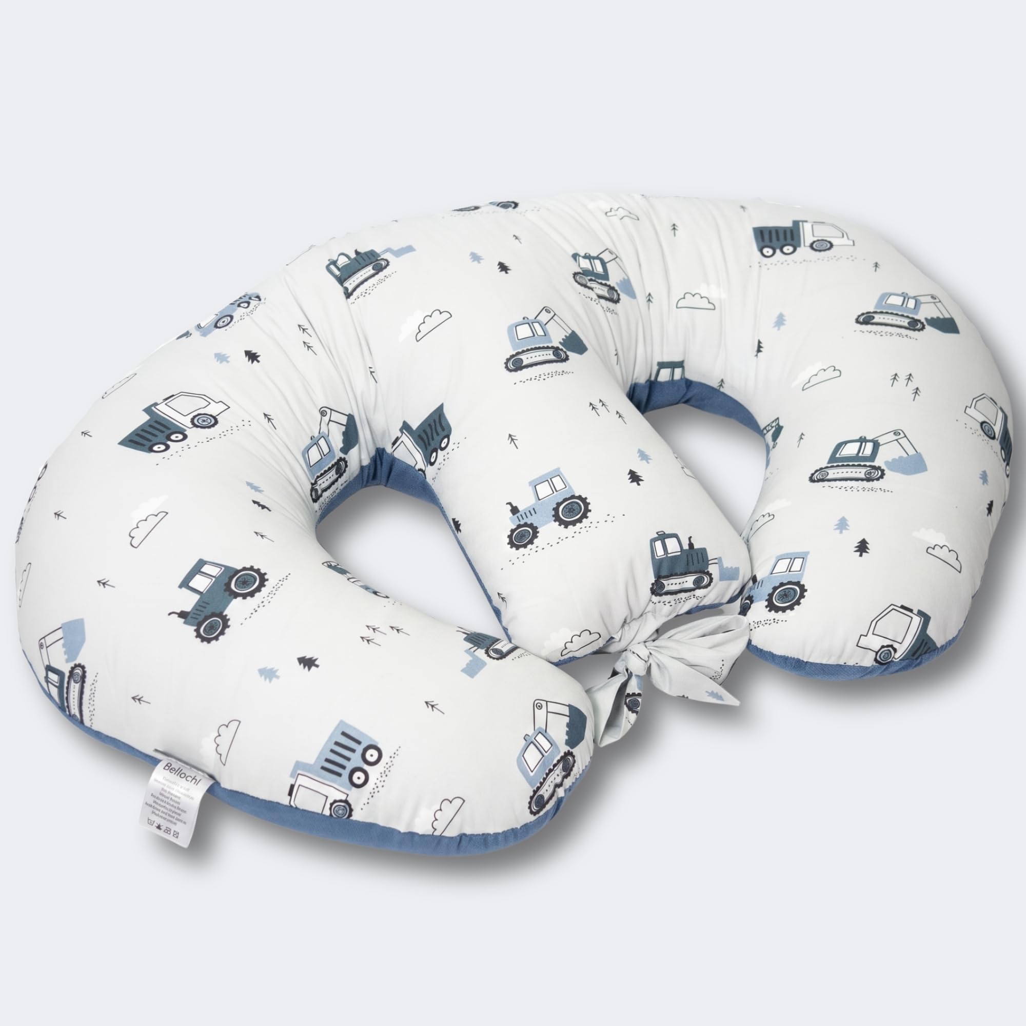 Bellochi Twin Feeding Pillow & Pregnancy Cushion | Tandem Breastfeeding Support for Twins | Oeko-Tex Hypoallergenic Cotton | Ergonomic Design with Washable Cover (Playa)