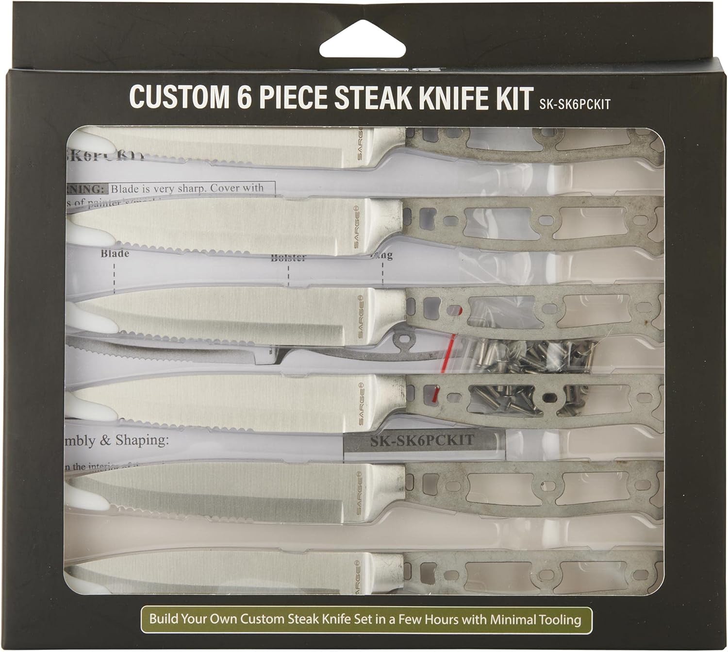 Sarge Steak Knife Kit - 6 Pieces – Handle Material Sold Separately