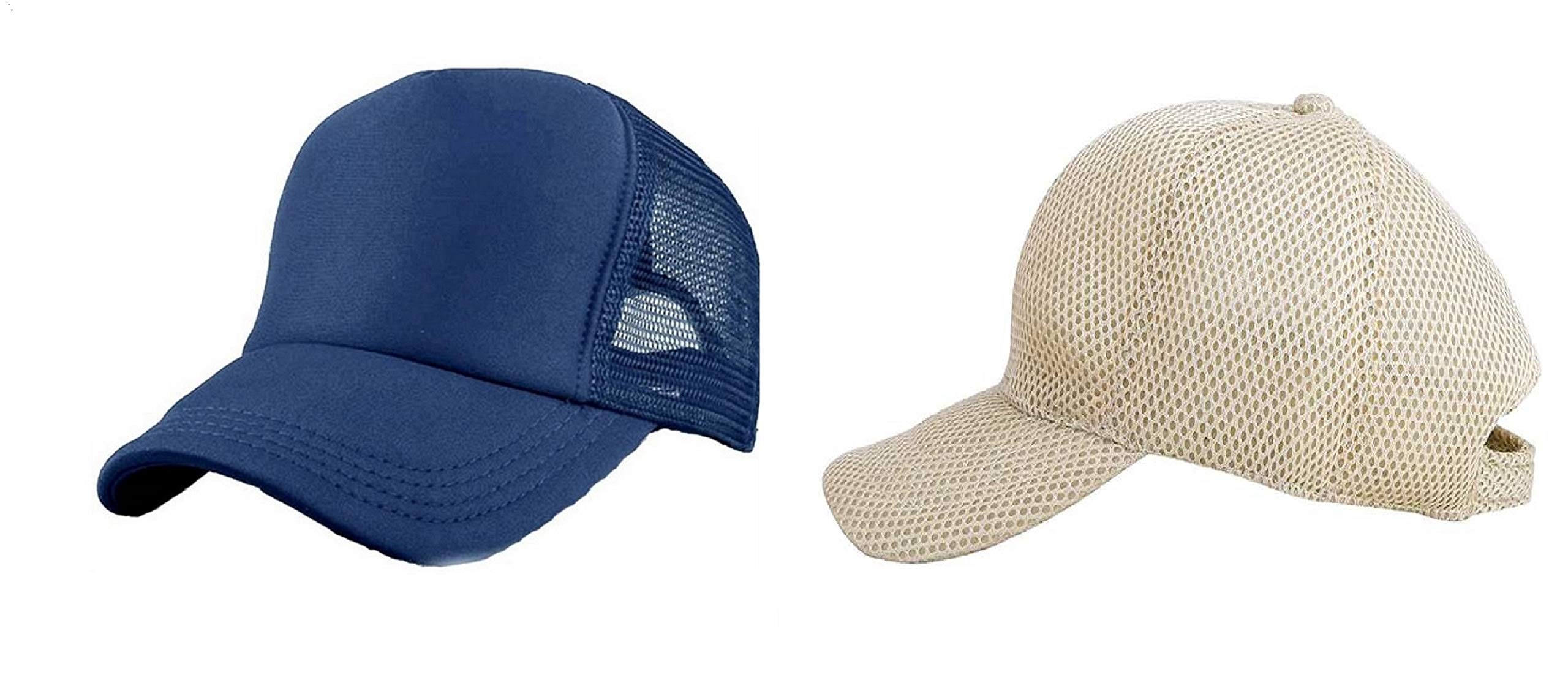 FashMade Cream FULLNET Printed Combo Pack of 2 Caps for Men/Boys & Women/Girls