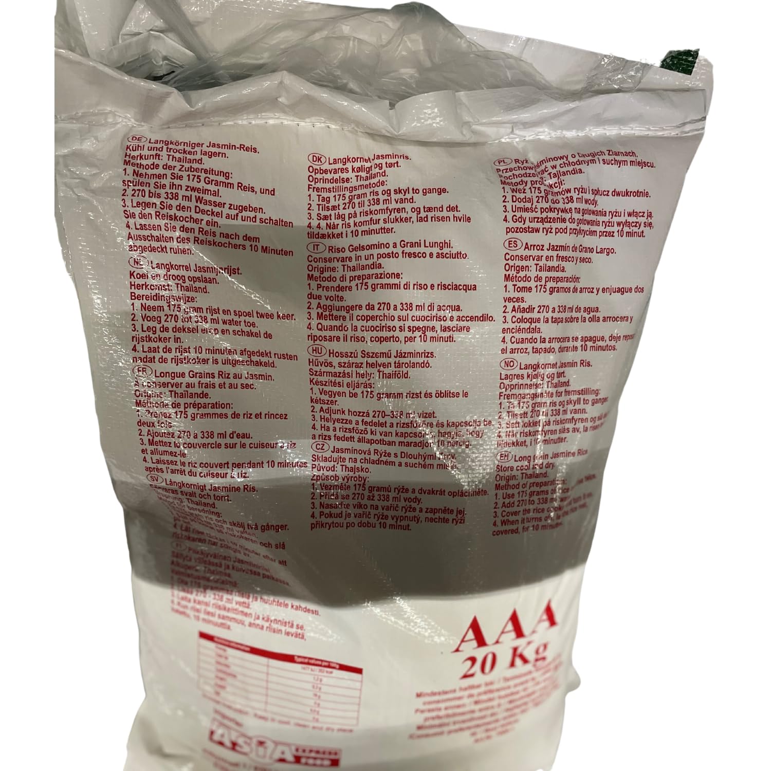 ROYAL THAI RICE - Riso al gelsomino a chicco lungo - 1 X 20 KG