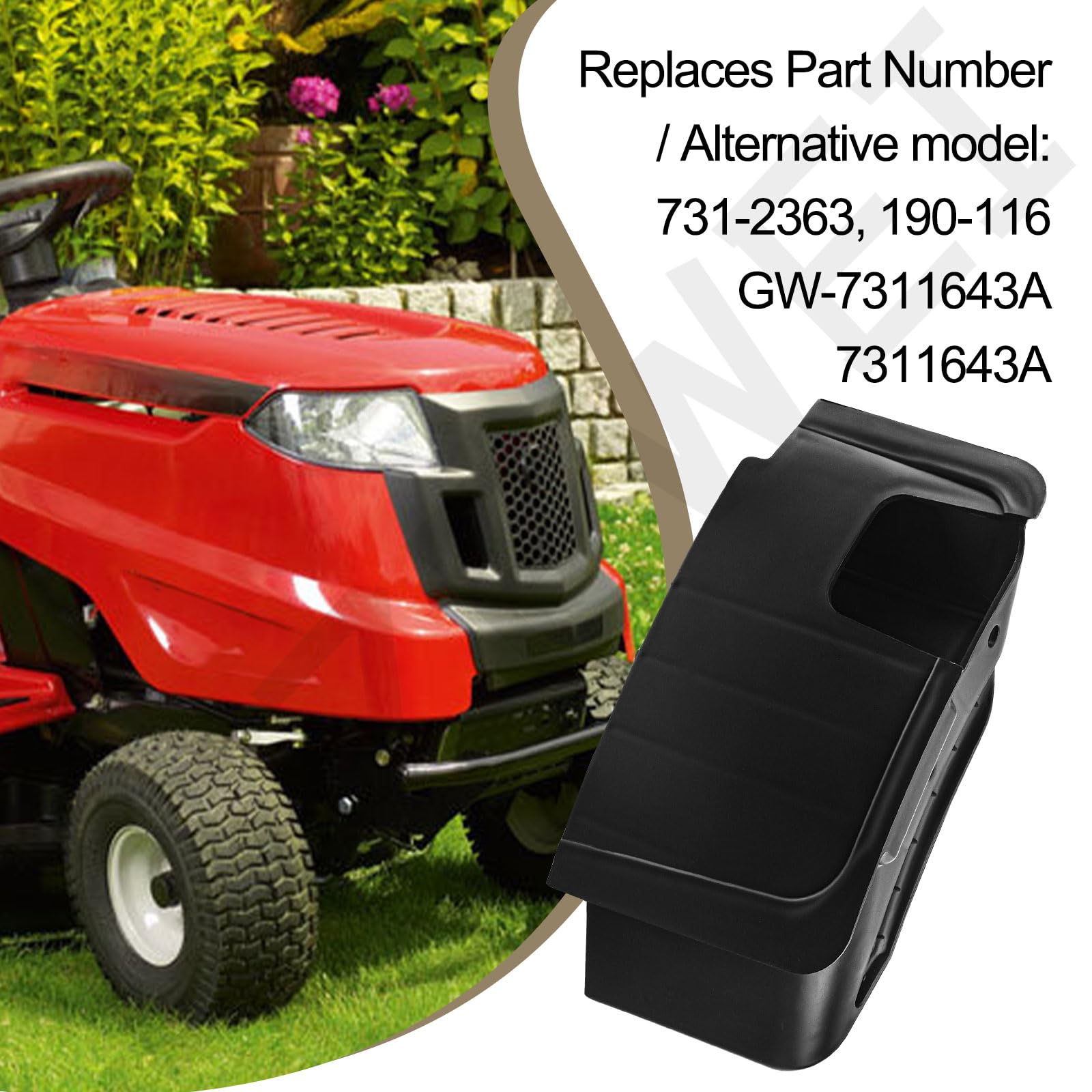 731-2363 - Tapón para cortacésped compatible con CUB Cadet MTD para cortacésped Troy Bilt de 42 pulgadas, sustituye a 190-116 GW-7311643A 7311643A