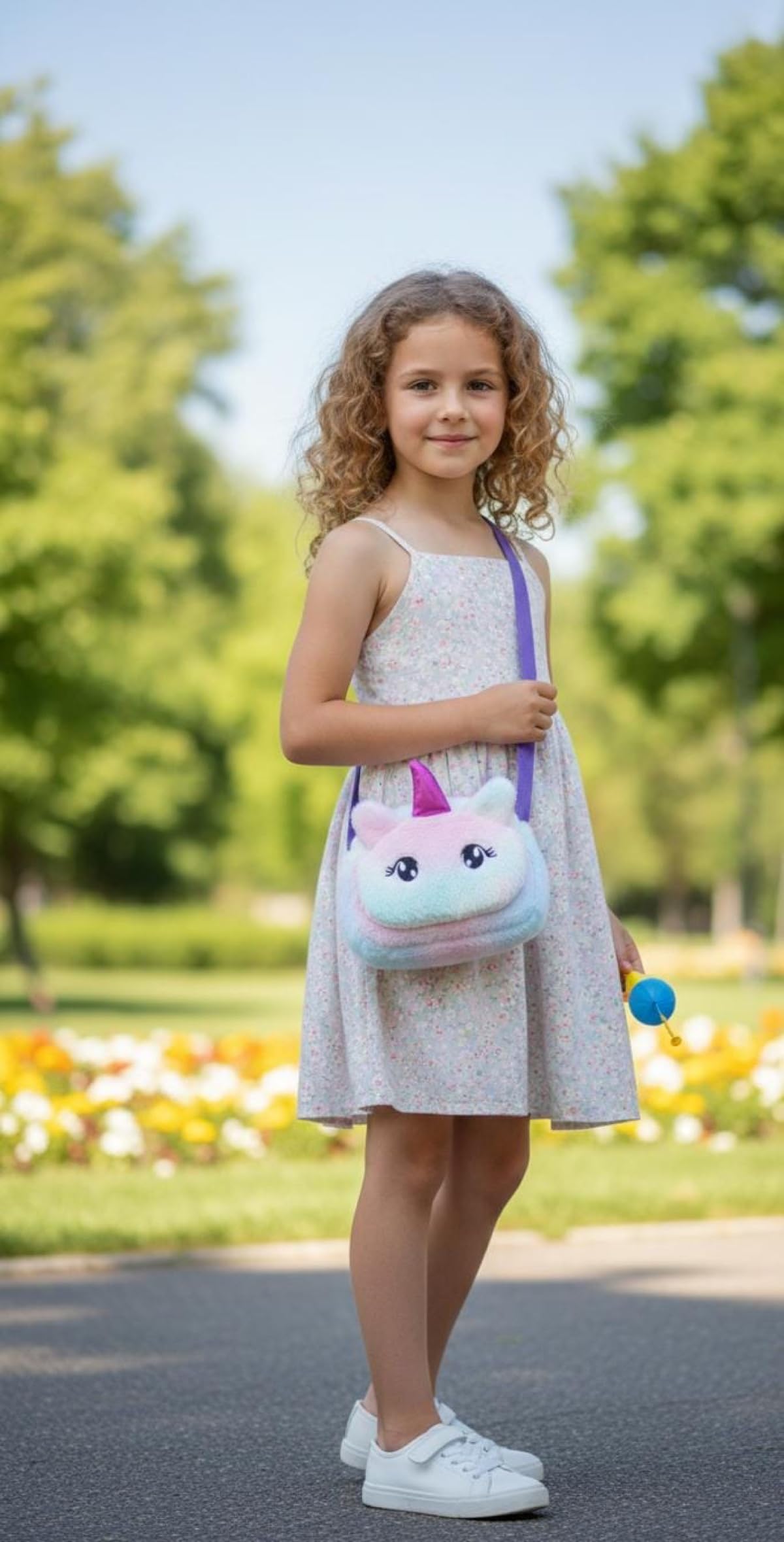 Sanjis Enterprise Kids cartoon Fur Sling Bag for Girls | Soft Plush Crossbody Bag | Cute Mini Shoulder Purse with Adjustable Strap | Lightweight Casual Travel Sling Bag for Baby Girls Pink 3