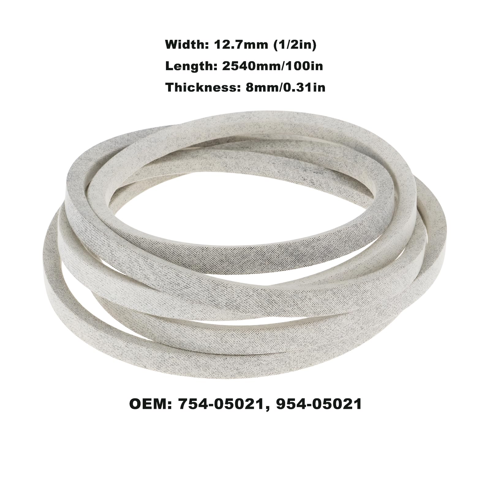 Cinghia Per Piatto Tosaerba 1/2''x100'' 754-05021 Compatibile Con MTD Compatibile Con CUB CADET XT1 LT42 XT2 LX42 Con Piatto Da 42" 954-05021