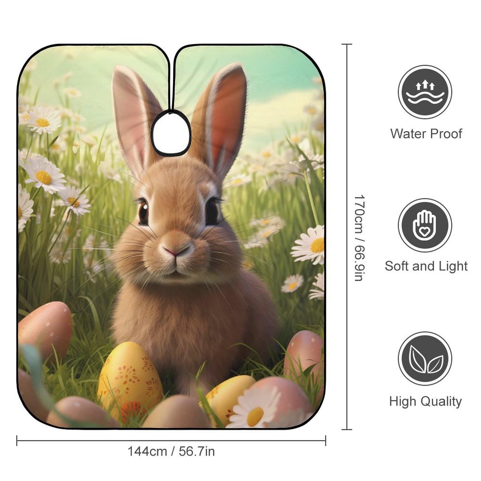 Easter Bunny Hair Cutting Cape for Men Women Waterproof Barber Cape Adjustable Salon Haircut Capes