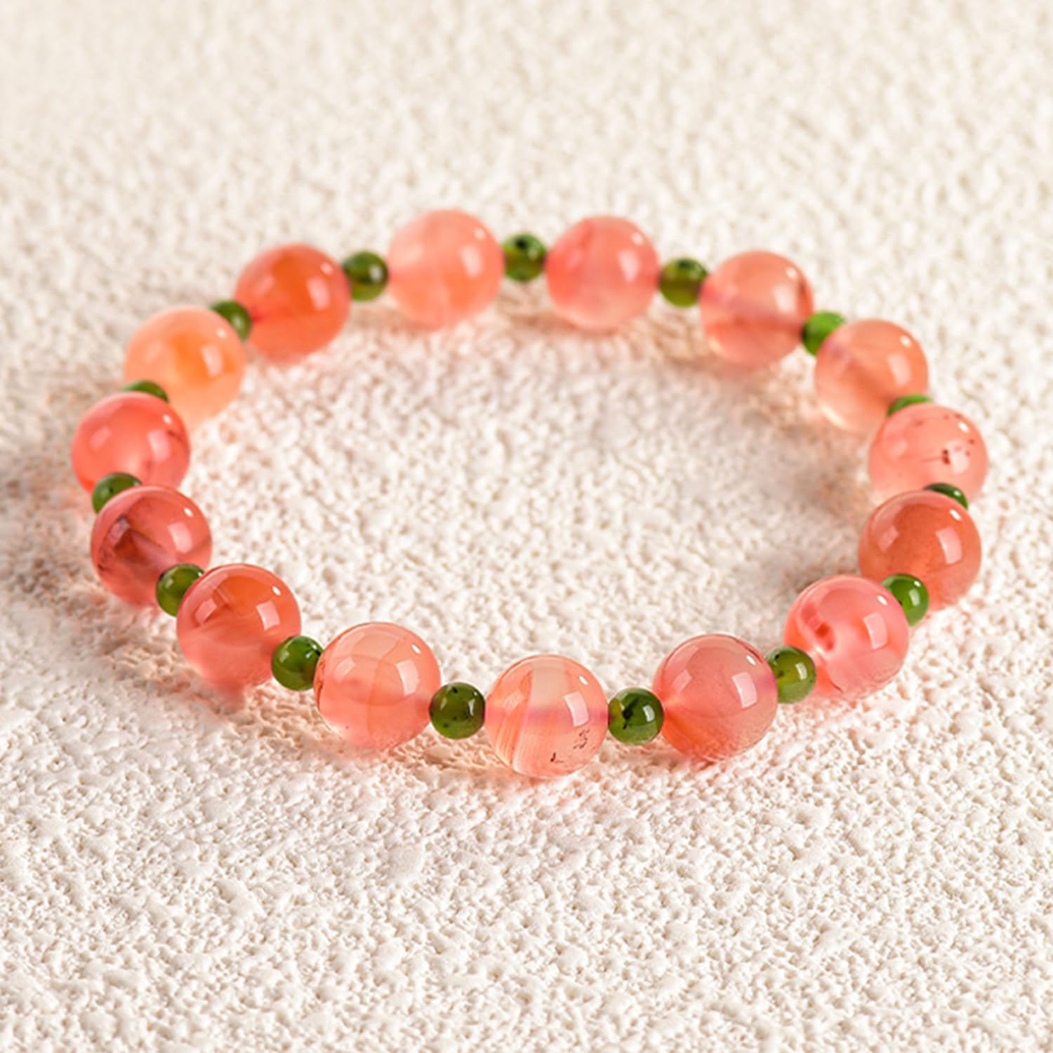 Braccialetto da donna in giada Hotan naturale rosso meridionale, elastico, fatto a mano, braccialetto fai da te, regalo