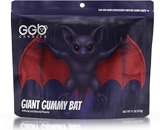 Giant Gummy Bat – Fly into Spooky Candy Fun from GGB Candies, the Ultimate Candy Experience! (Cherry/Blue Raspberry)
