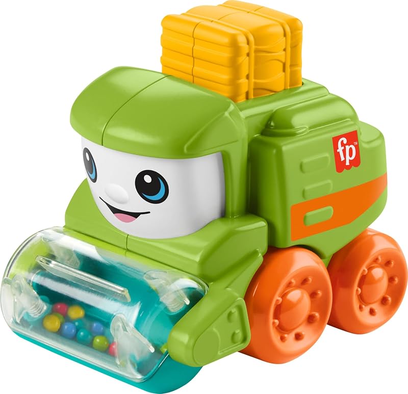 Juguete para bebé Fisher-Price Rollin' Tractor | Vehículo agrícola para empujar, actividades de motricidad fina, bebés y niños pequeños a partir de 6 meses