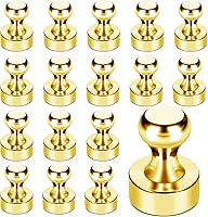 Vista 29 de Imanes para refrigerador, 20 unidades, imanes tipo chincheta de metal, dorados, ideales para pizarras blancas, oficinas, aulas o mapas