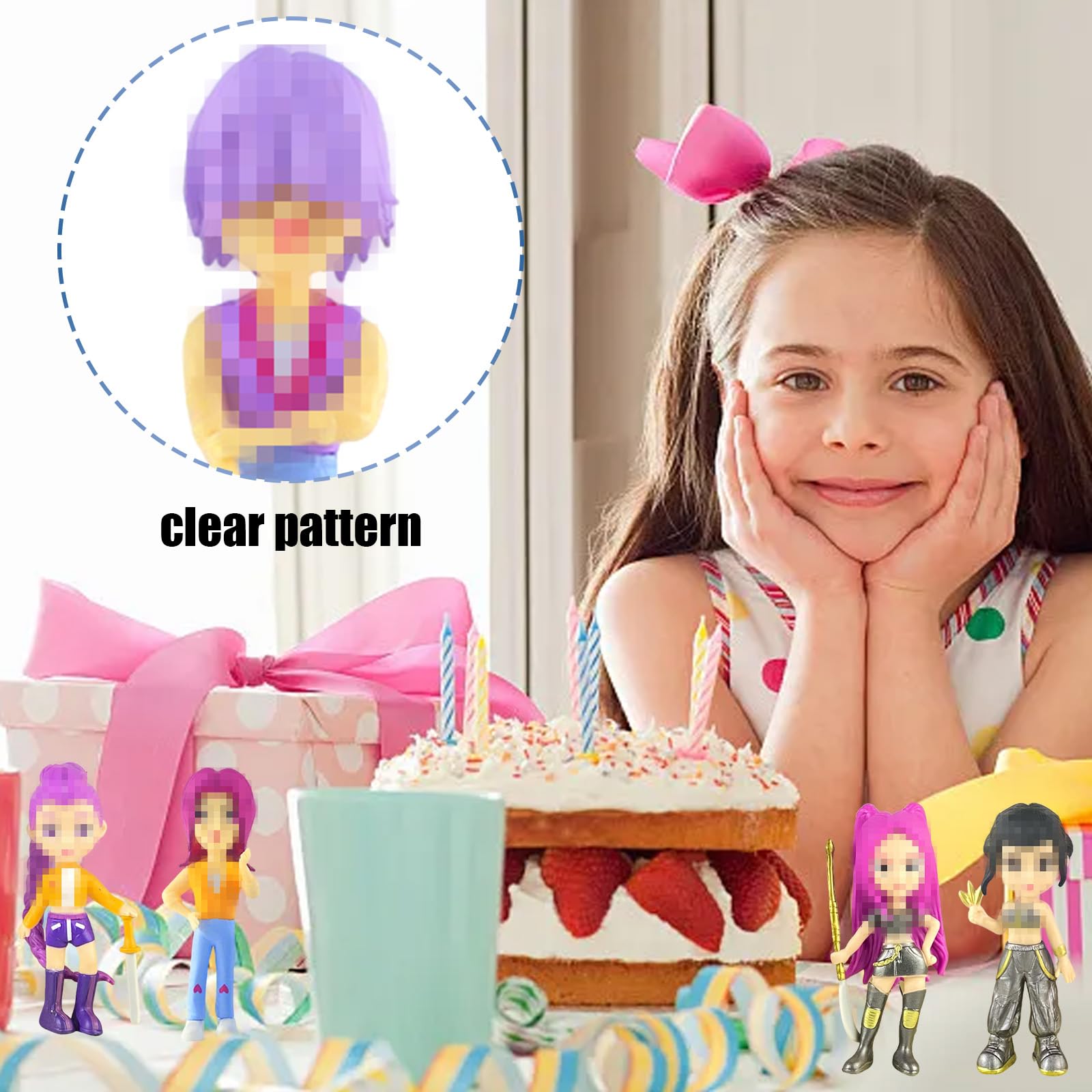 6 Pezzi Huntrs Figurine, PVC Mini Cartoon Anime Figure, Decorazioni Carine per Ufficio e Casa, Regalo per Adulti e Fan (A)