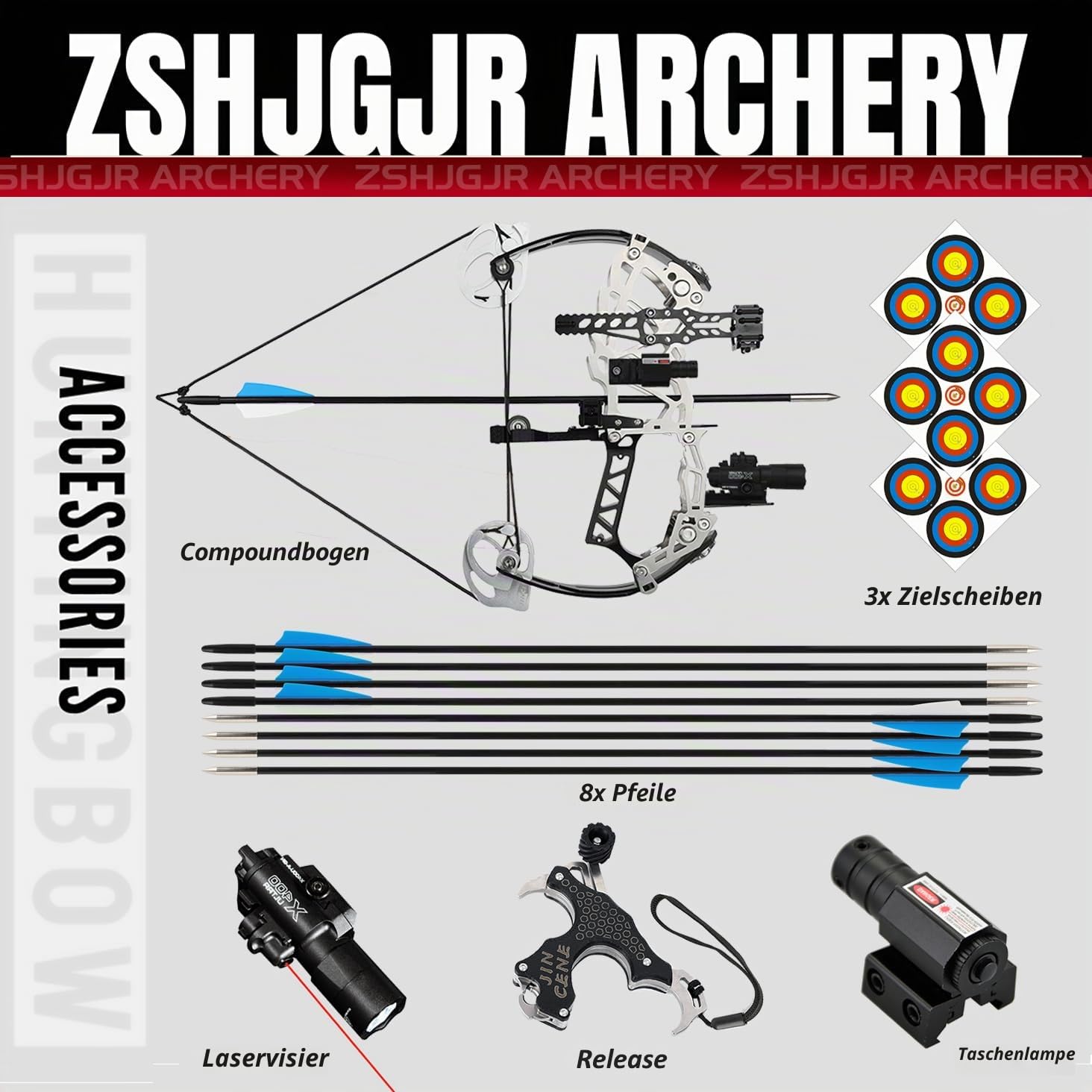 Compoundbogen Set für Anfänger Erwachsene / 15–32 lbs CompoundBögen Bogenschießen Bogen und Pfeil Jagdbogen Kompaktes mit Pfeilen und Zielscheiben Bogen Jagd Für Rechts- & Linkshänder (Typ 2)