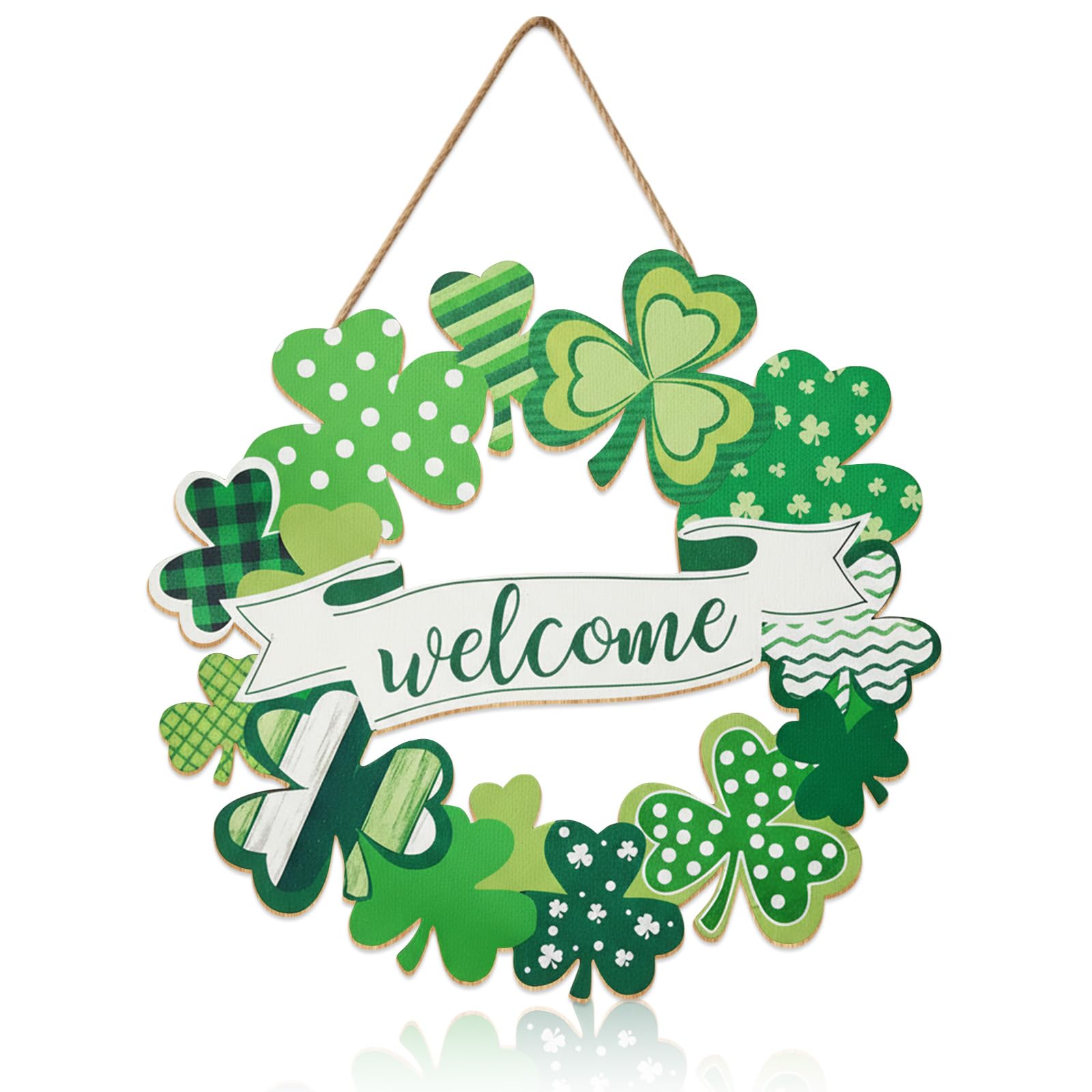 St. Patrick's Day Door Sign Lucky Irish Shamrock Wooden Hanging Wood Door Decor St Patrick's Day Decorations Home Decor st patricks day Party Indoor Outdoor Hanging Welcome Sign