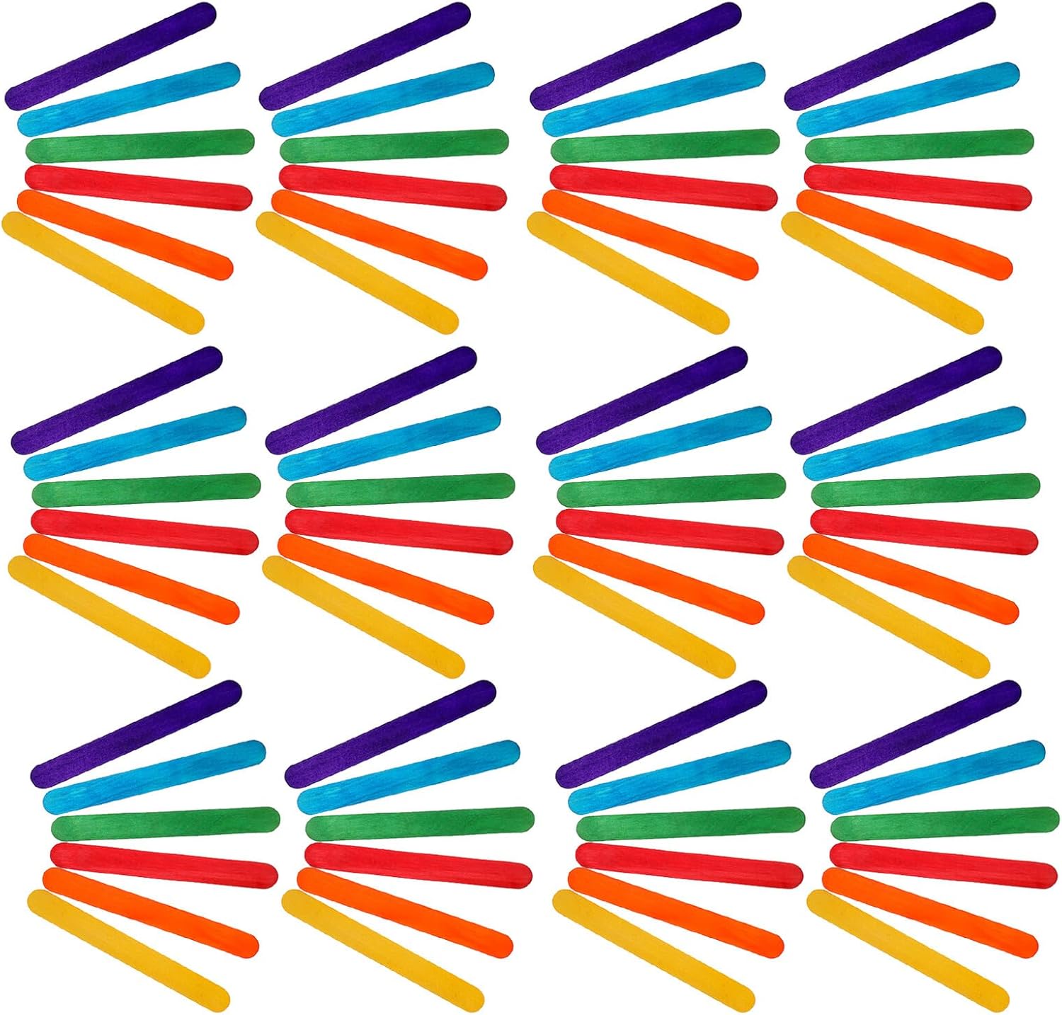 Artibetter 400pcs Colorful Wooden Ice Lolly Craft Sticks for Crafts DIY Art Supplies – Jumbo Ice Lolly Sticks for School Projects and Party Decorations