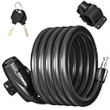 Titanker Bike Lock, 1/2 Inch Thick Bike Lock Cable Coiled Secure Bicycle Lock with Keys Scooter Lock Bike Locks Heavy Duty Anti Theft Bike Cable Lock with Mounting Bracket (4Feet, 6 Feet)
