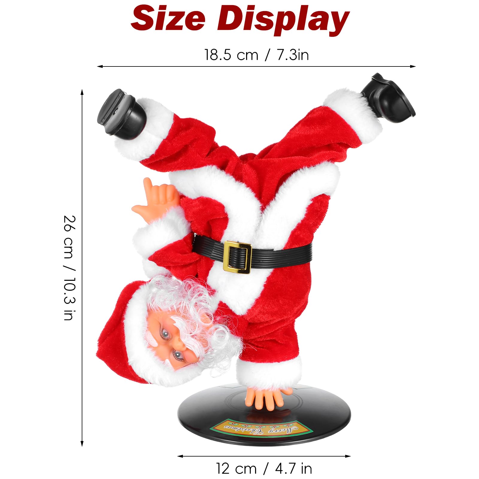 Healifty Upside Down Rotating Dancing Santa Musical Plush Toy - Image 2