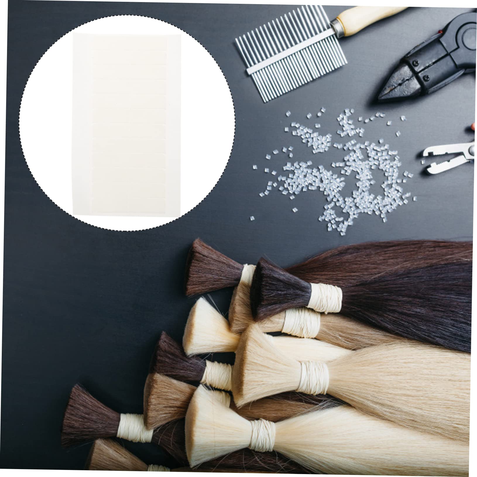 FRCOLOR 25 Fogli nastro biadesivo millechiodi biadesivo double sided tape Doppio nastro adesivo per parrucche frangia accessori strisce adesive per extension di nastro per parrucca