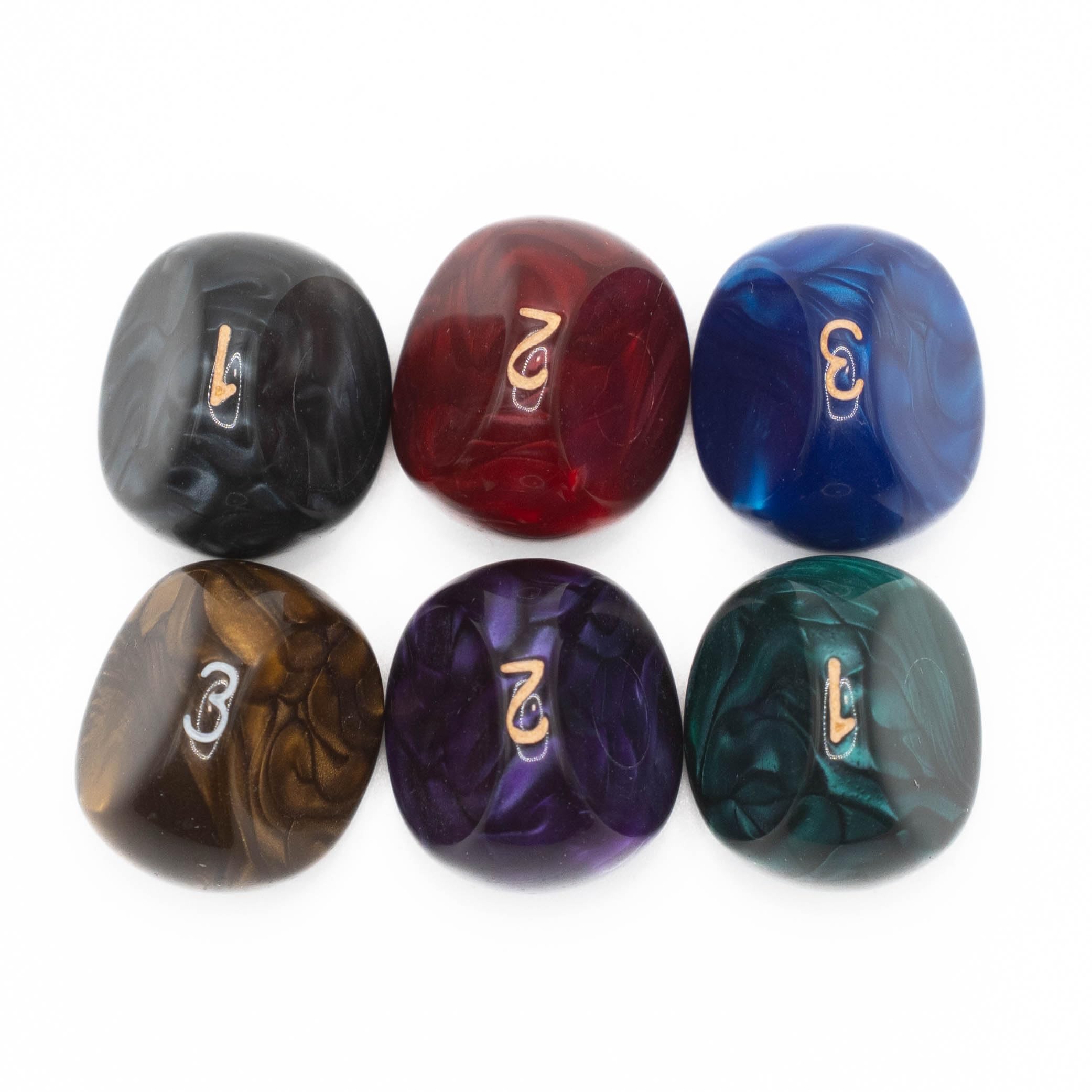 Pack of 6 x D3 (3-Sided) Acrylic Dice | Sir GameAlot | 6 Great for Dungeons and Dragons, Warhammer and Other RPG and Board Games