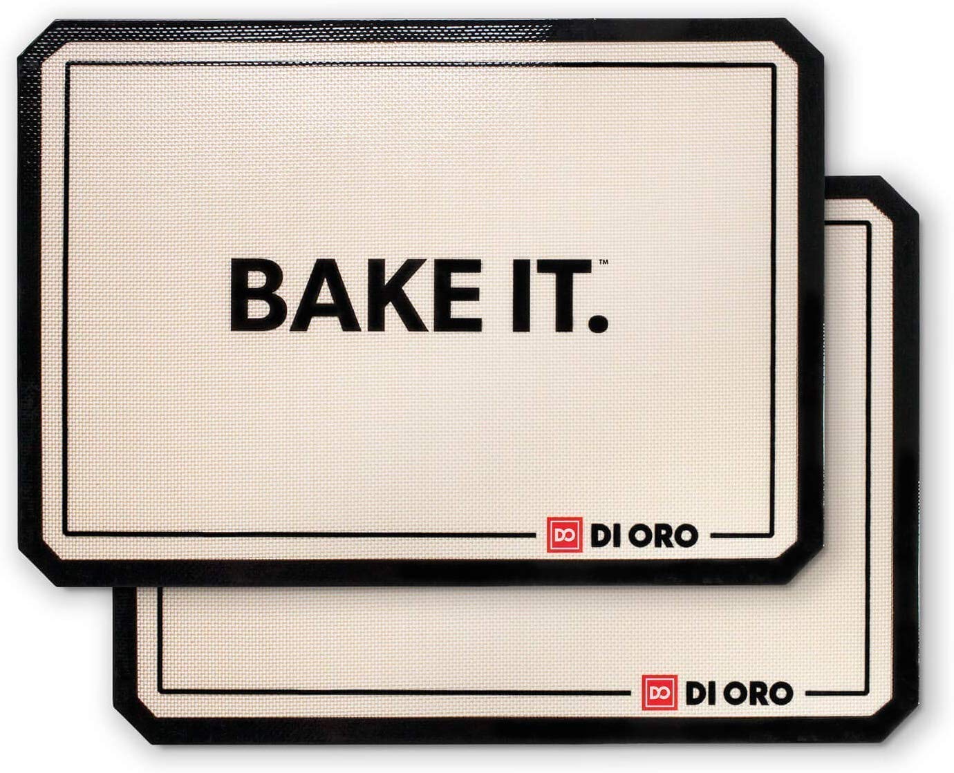 DI ORO - Pro Silicone Baking Mat - Nonstick Silicone Sheets - 480Ã‚° Heat Resistant - 16 1/2"Ãƒâ€” 11 5/8" Half Sheet - 1.0mm Thick Pro Grade BPA Free Silicone - A Lifetime of Joyful Cooking - 2-Pack