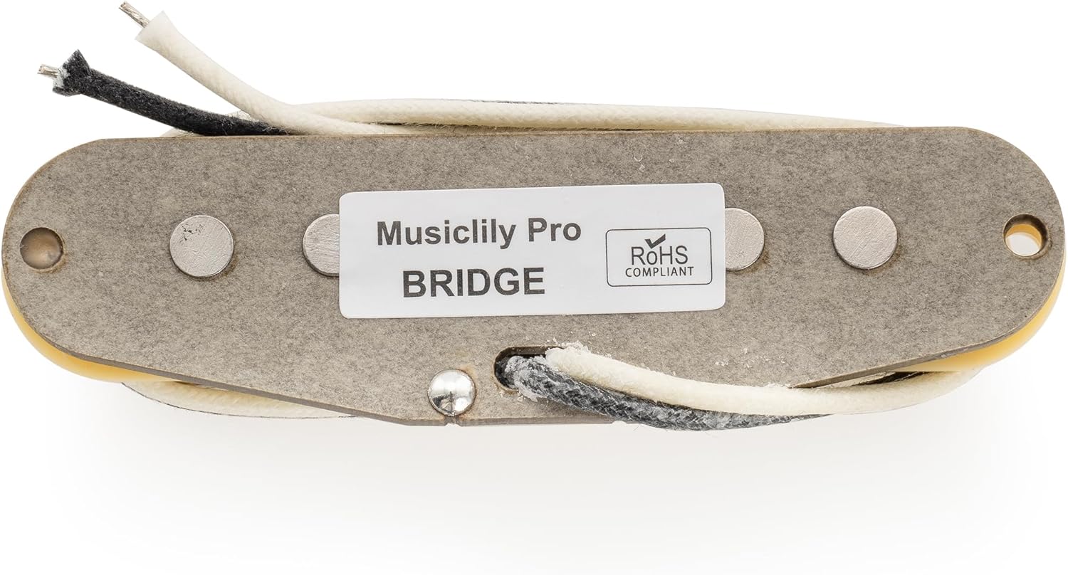 Musiclily Pro ST-60S Staggered Alnico 5 Single Coil Bridge Pickup for Strat Style Electric Guitar, Cream