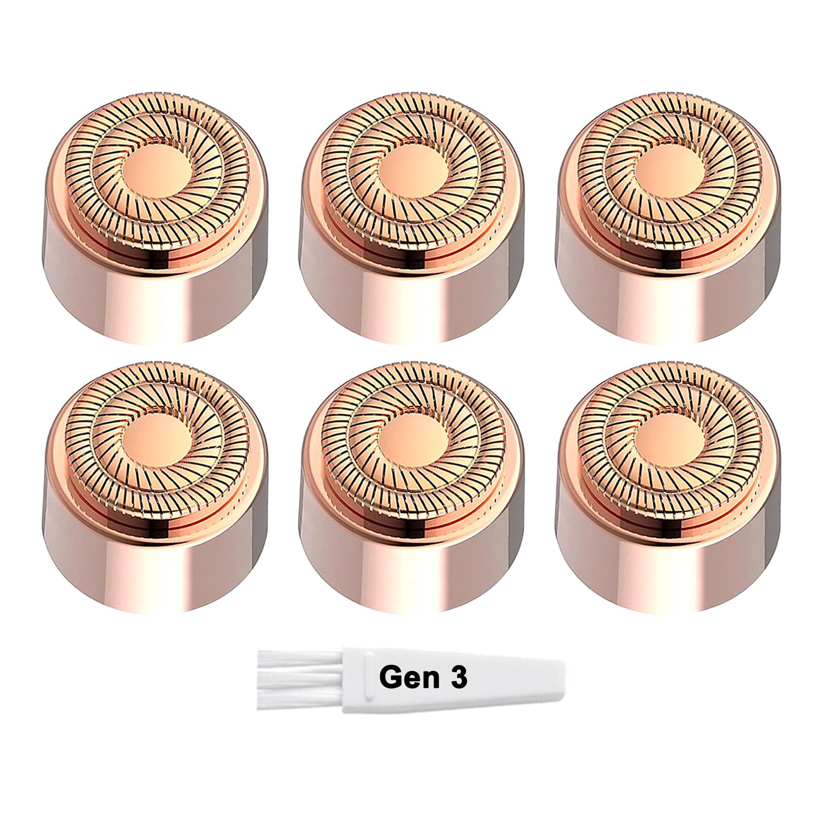 Replacement Heads Gen 3 for New Version Flawless Facial Hair Remover, Double Ring Blades Head for New Flawless, 6 pack