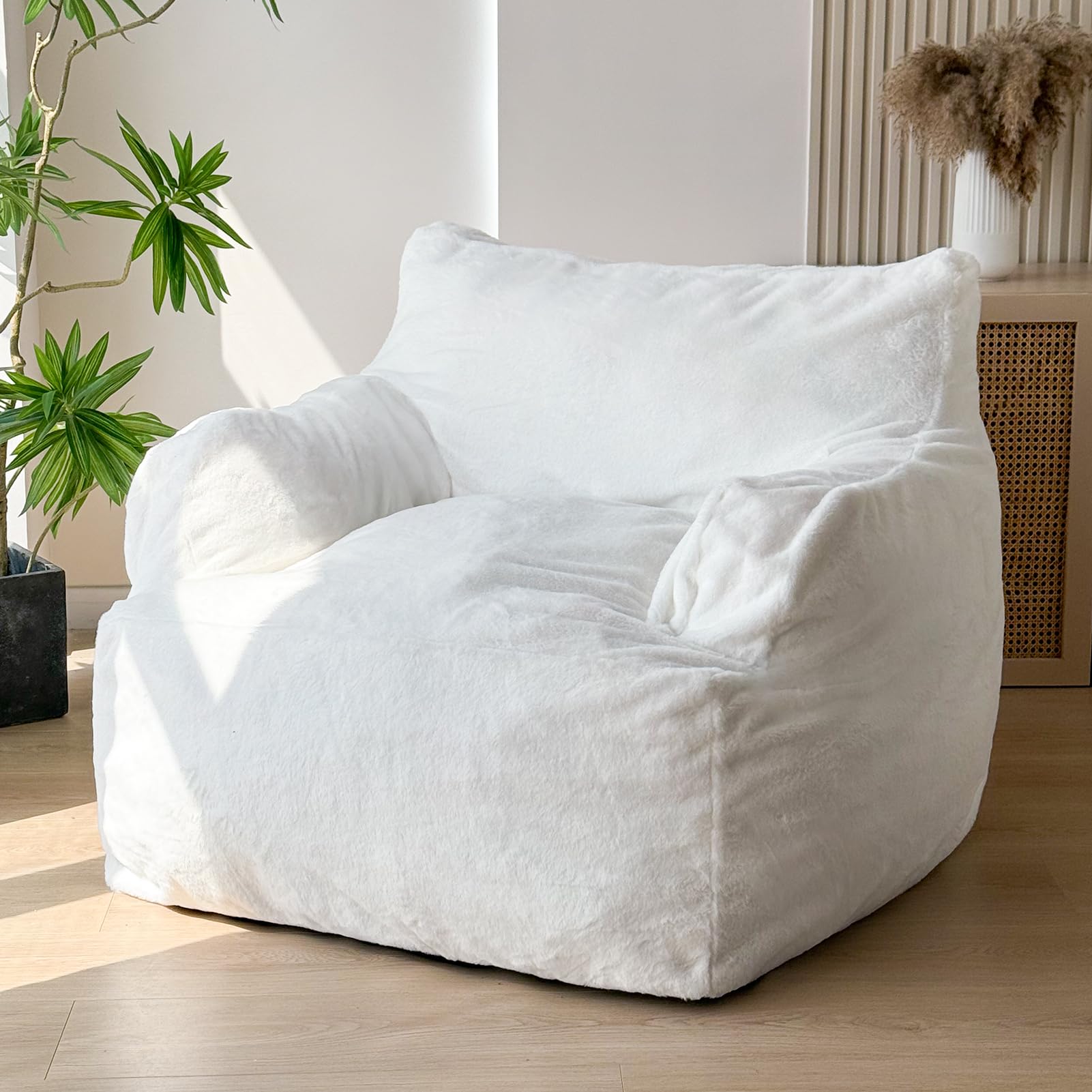 Amazon.com: MAXYOYO Giant Bean Bag Chair, Faux Fur Stuffed Bean Bag ...