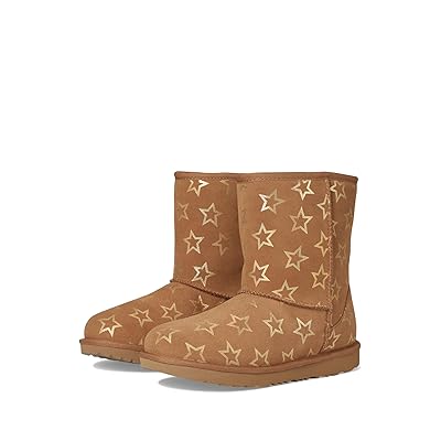 UGG Kids Classic II Iridescent Stars (Little Kid/Big Kid) Kids Shoes Chestnut/Gold Iridescent