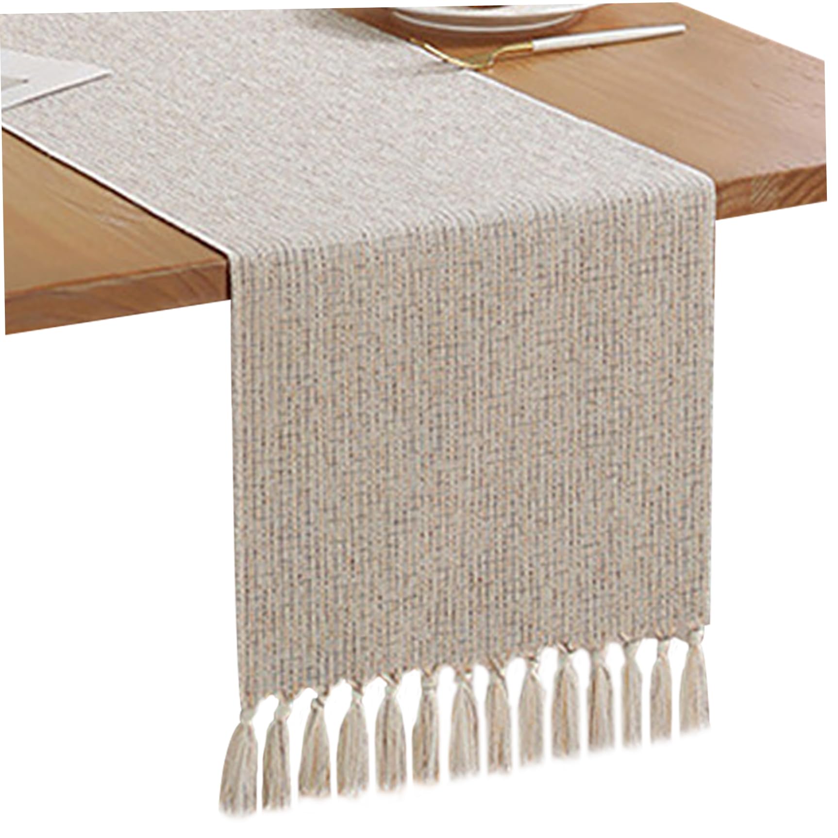 Chemin de table beige 120 pouces pour habiller meuble trop long