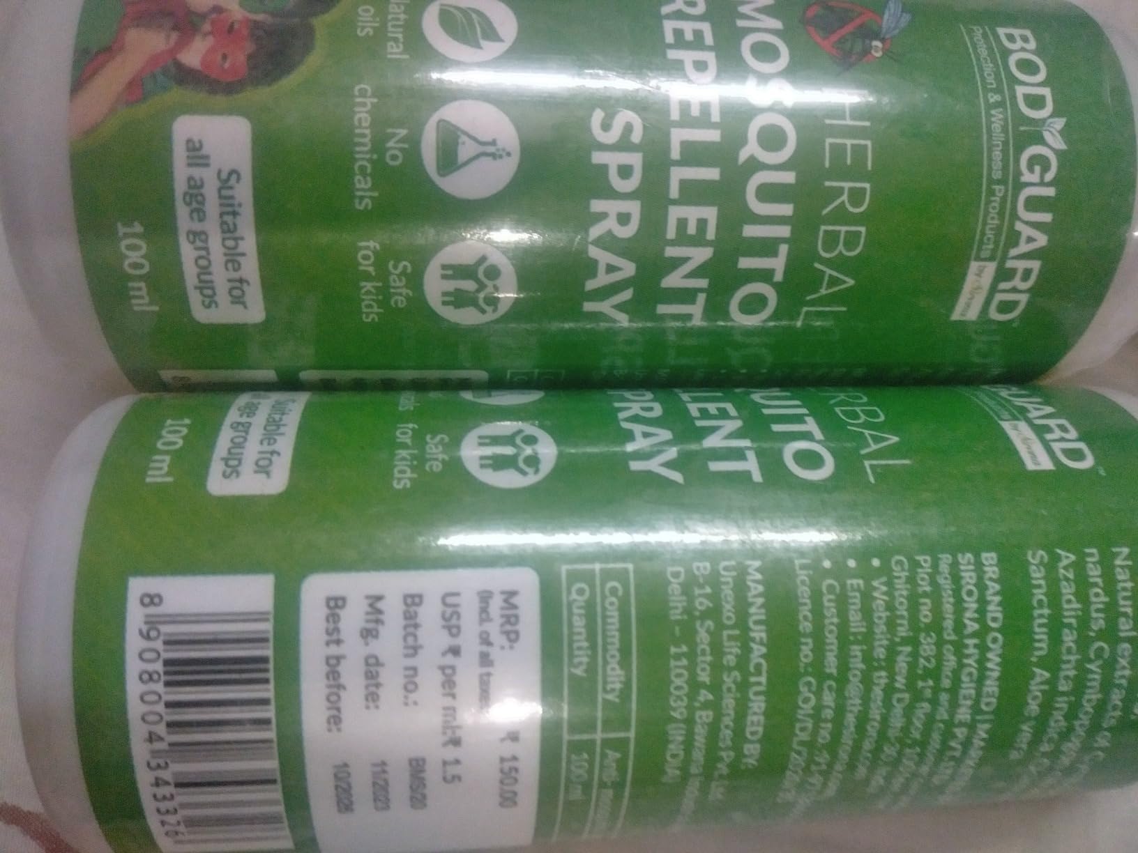Bodyguard Herbal Mosquito Repellent Spray for Babies 100 ml With