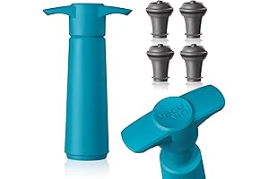Vacuvin Wine Saver Pump Blue with Vacuum Wine Stopper: Preserve Wine Freshness for 10 Days