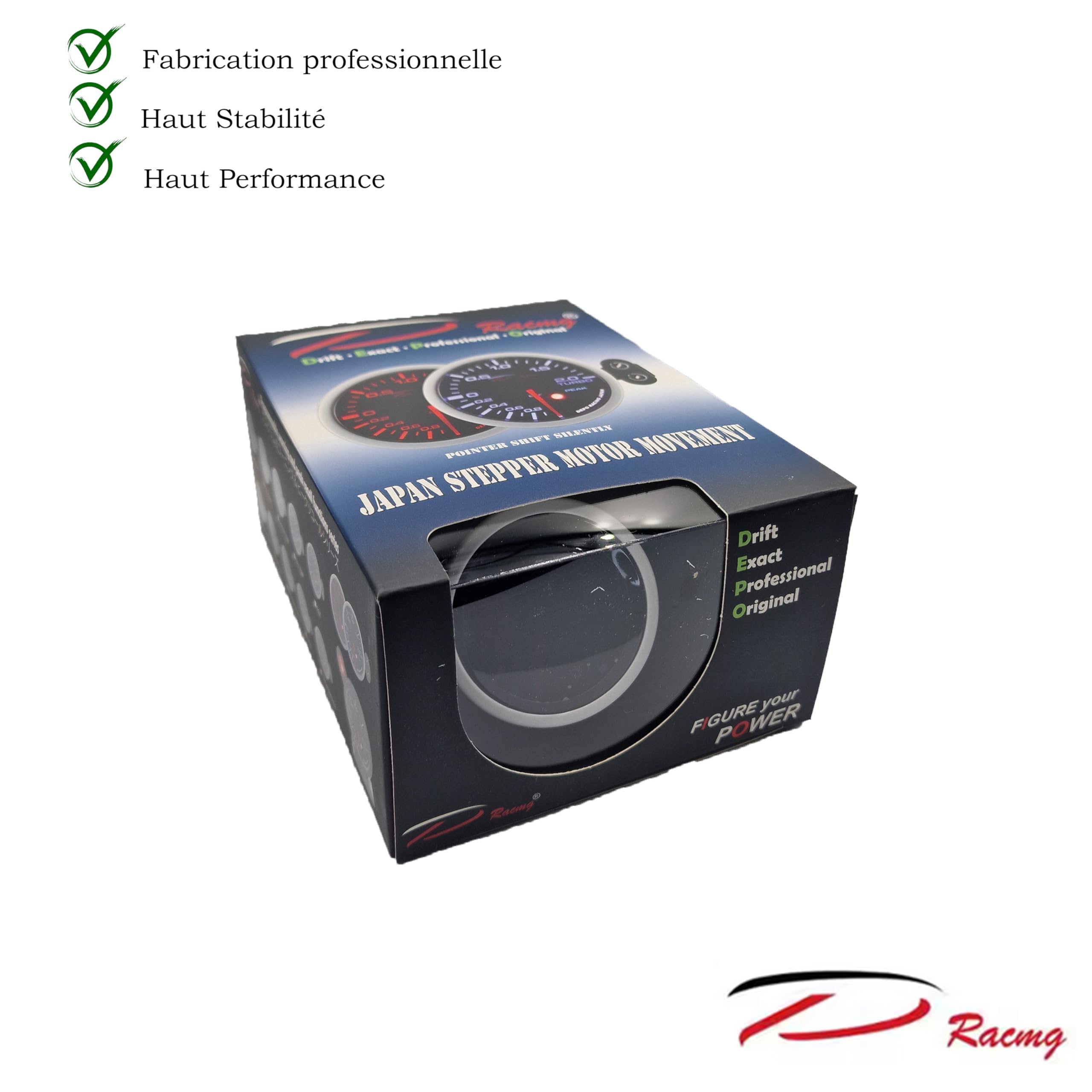 Générique Manometro a pressione turbo da 1 a 3 bar 52 mm universale nero | schermo fumè | silenziatore | con supporto | per veicoli diesel e benzina