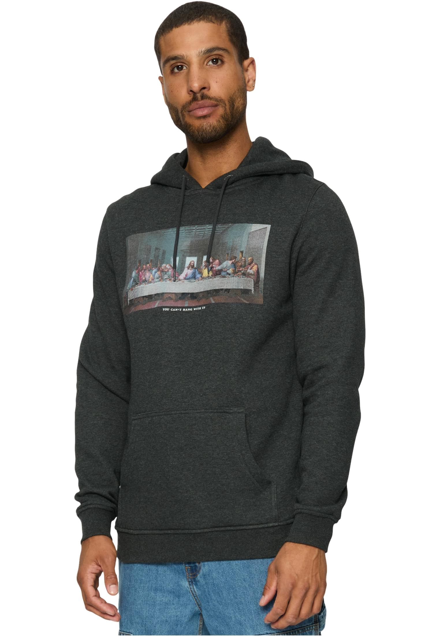Mister Tee Men's Can't Hang With Us Hoody Hooded Sweatshirt, Charcoal,