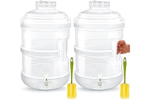 5 Gallon Water Dispenser: Portable Plastic Jug for Beverages, Easy-Pour Spigot, Pack of 2
