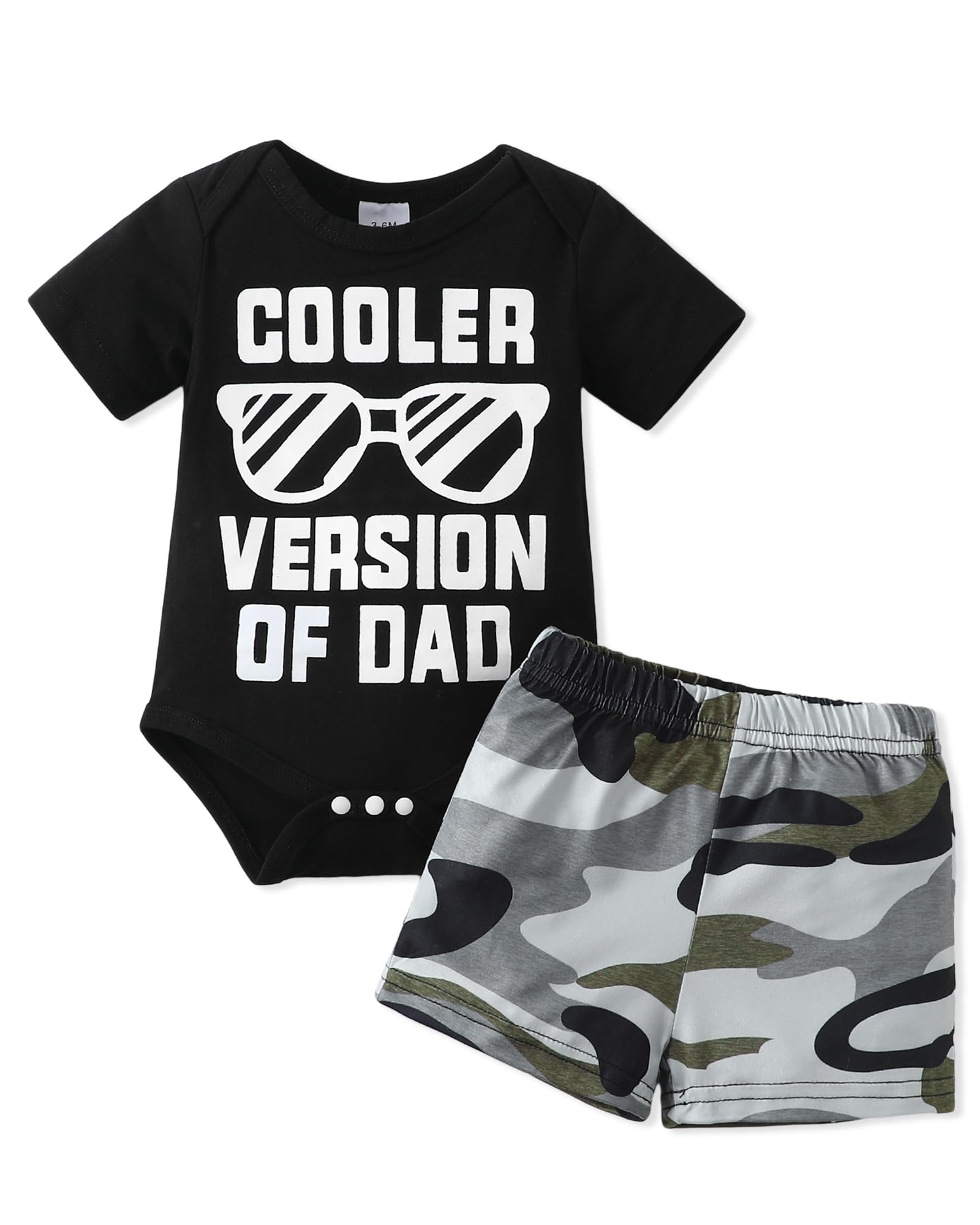 NZRVAWS Newborn Baby Boy Clothes Letter Printed Romper Shorts Summer Infant Outfits Camo Clothing Set 0 3 6