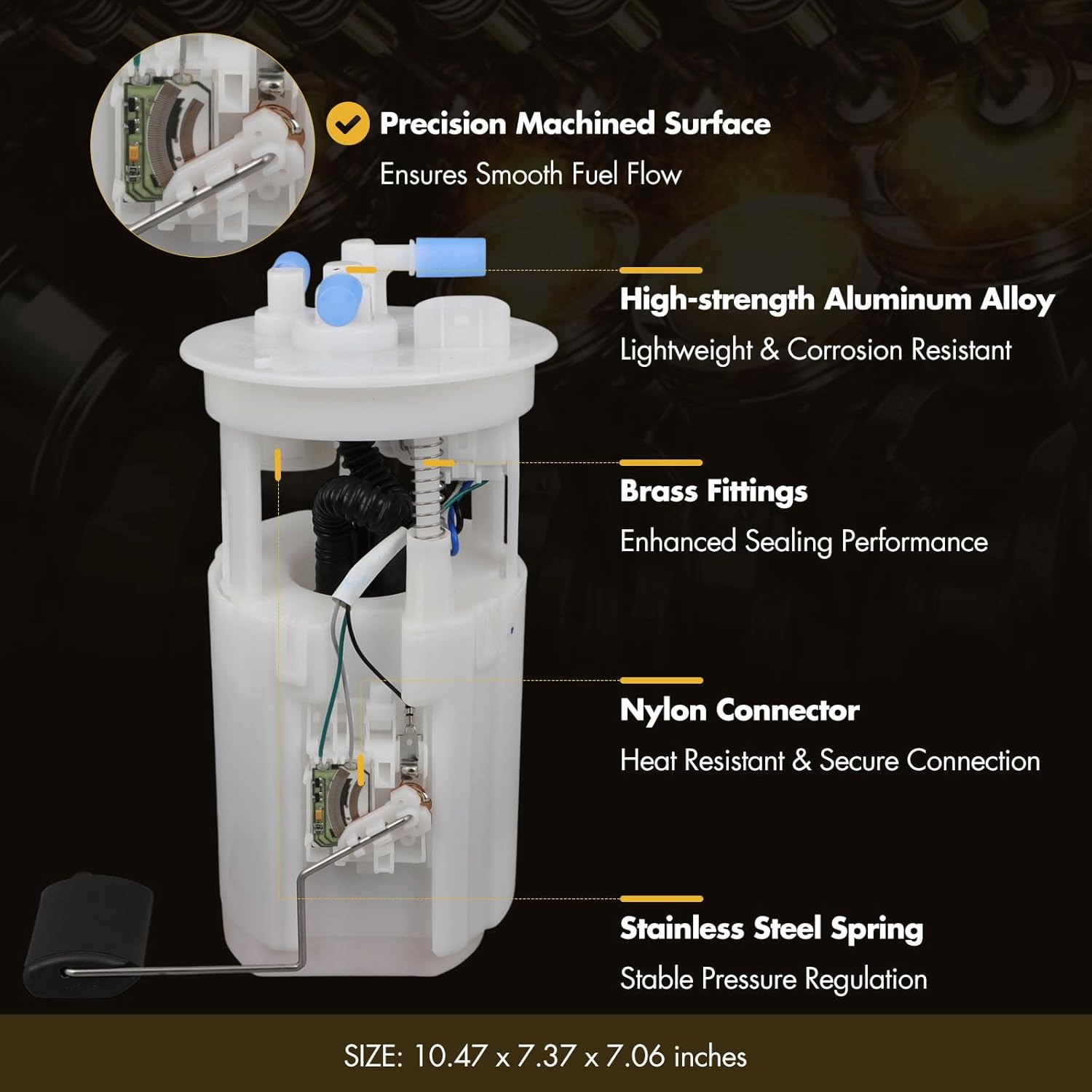 OCPTY Fuel Pump Electric Module Assembly Replacement for 2000-2002 for Hyundai Accent 1.5L 2001-2002 for Hyundai Accent 1.6L 323-59107, E8994M, P76166M, SP3052M - Image 4