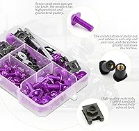 Vista 4 de AICEL 177 piezas de kit de pernos para carenado de motocicleta, juego de tuercas y clips de colores, pernos de aluminio M5 M6 para parabrisas