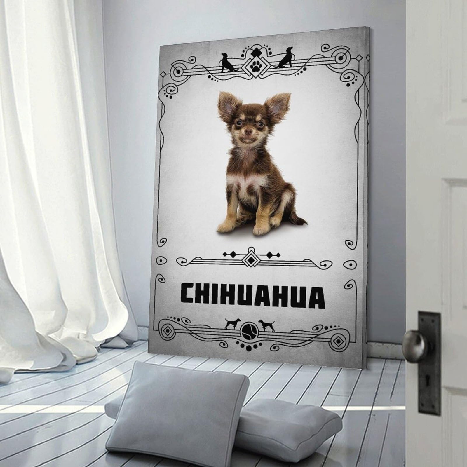Junmoney Home Decor Wall Art Chihuahua, 20x30inch(50x75cm), for Workspace Walls, Study Corners Or Bedrooms, A Smart Decor Choice for Study Walls