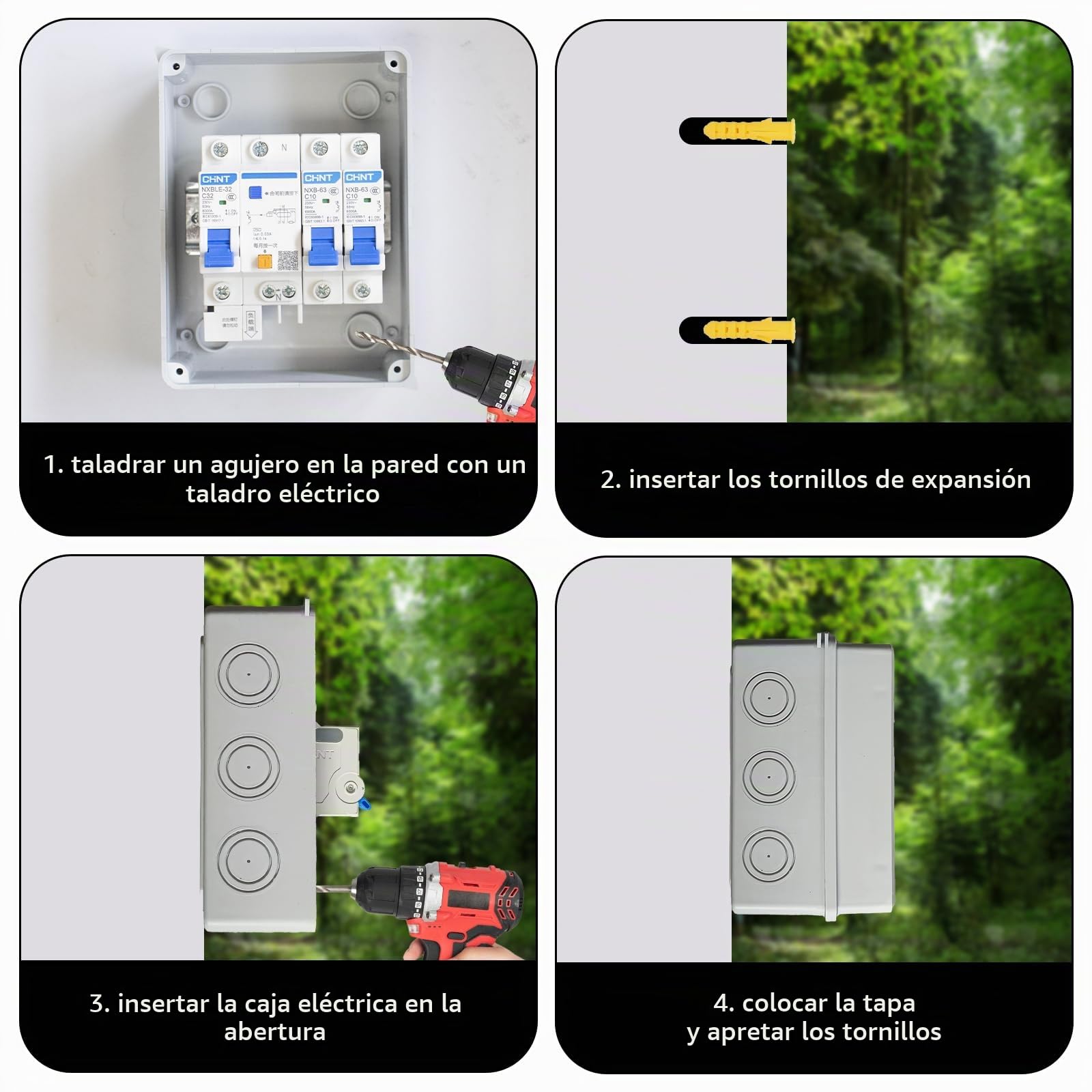 Caja de fusibles empotrada, distribuidor pequeño con interruptor fi, AC 32 A, IP65 resistente al agua, interruptor de separación AC 16 A+160 A para casa y oficina