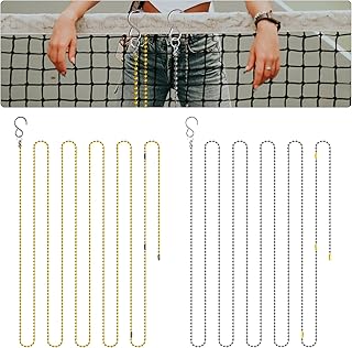2pcs Volleyball Net Height Chains, Volleyball Net Height Measuring Chains with Instructions, Volleyball Net Setter Chain Volleyball Referee Equipment for Outdoor Training (2 Colors)