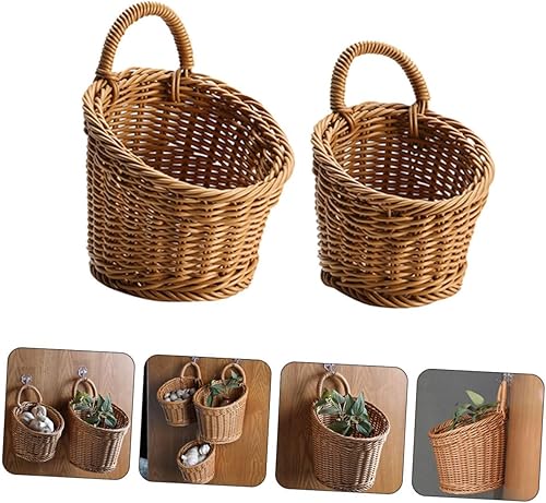 Miniatura 6 de Alipis 2pcs Easter Egg Baskets Natural Seagrass Basket Woven Storage Basket Picnic Basket Vegetable Basket Basket Utensil Holder Basket Hamper