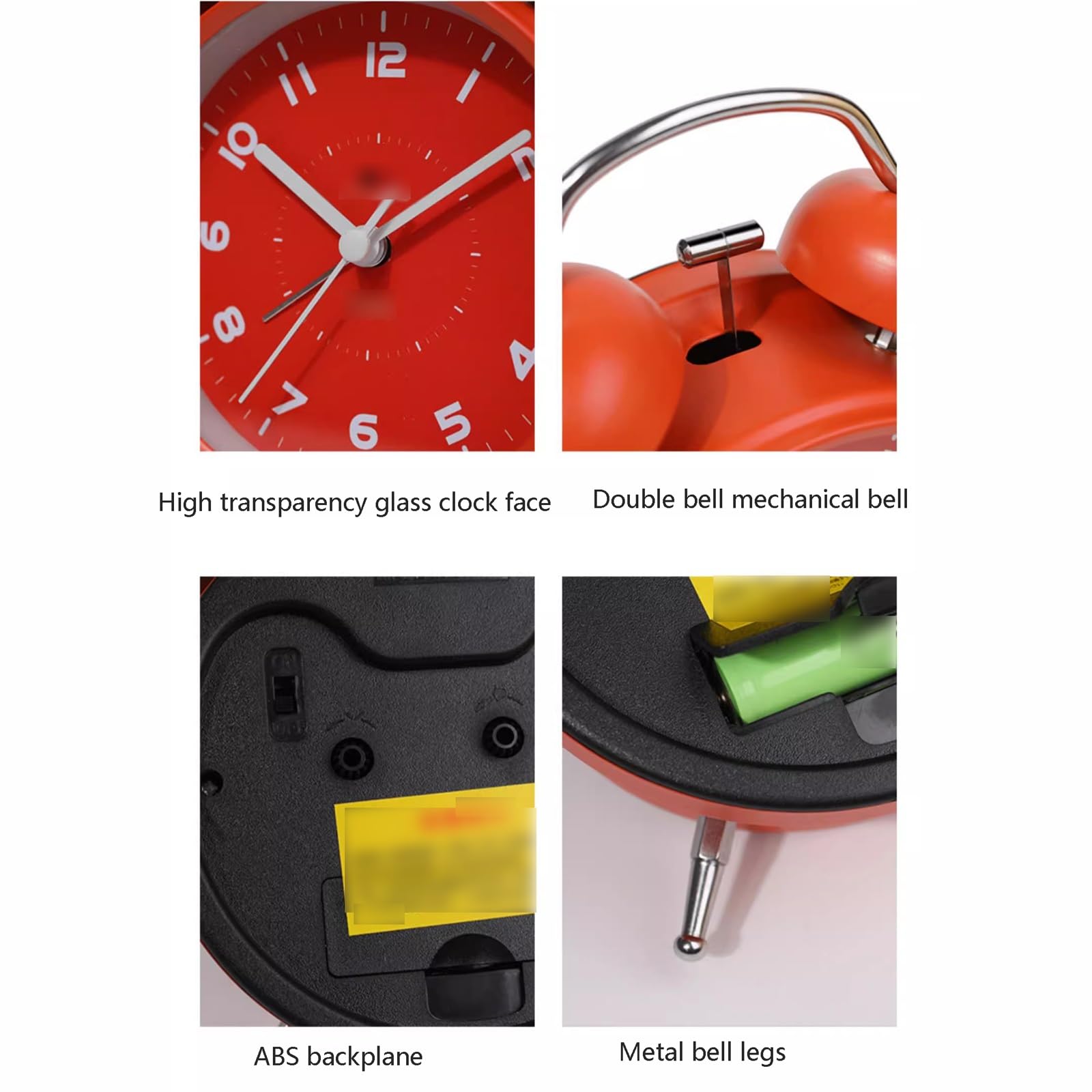 Despertador, Reloj de Escritorio pequeño 4 Pulgadas con luz Nocturna y Alarma(Black)