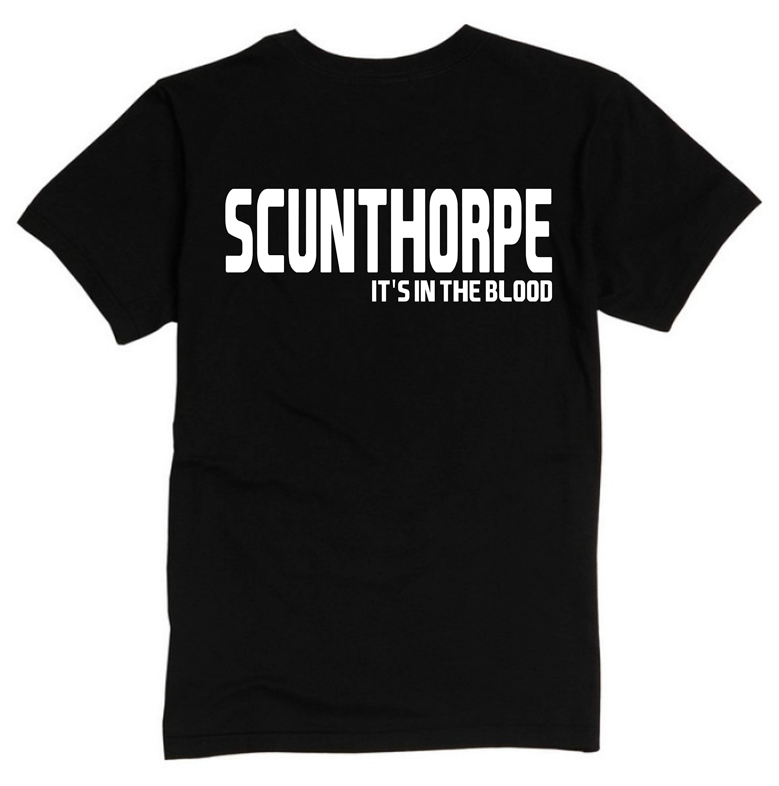 All About The Print Men's Black Scunthorpe Its In The Blood Premium T Shirt Gift Large