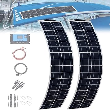 Monocrystalline Solar Panel Flexible 400W 800W Solar System Kit Photovoltaic Module Cell 40A Controller PV Connector for Home,RV,Caravan,Boat and Other Battery Charger