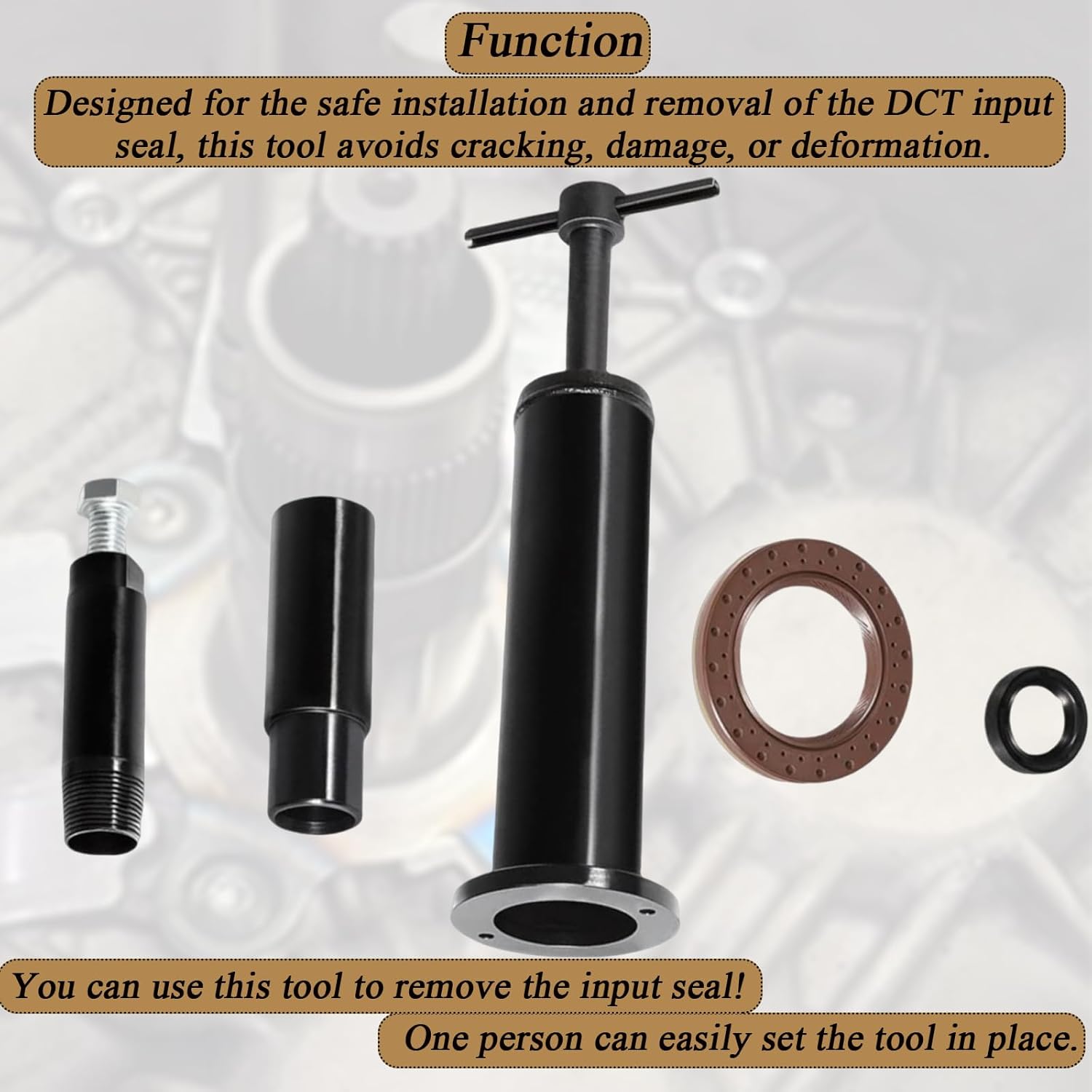 Dual Clutch Transmission Input Seal Remover Installer Tool Kit for Ford Transmission DCT DPS6