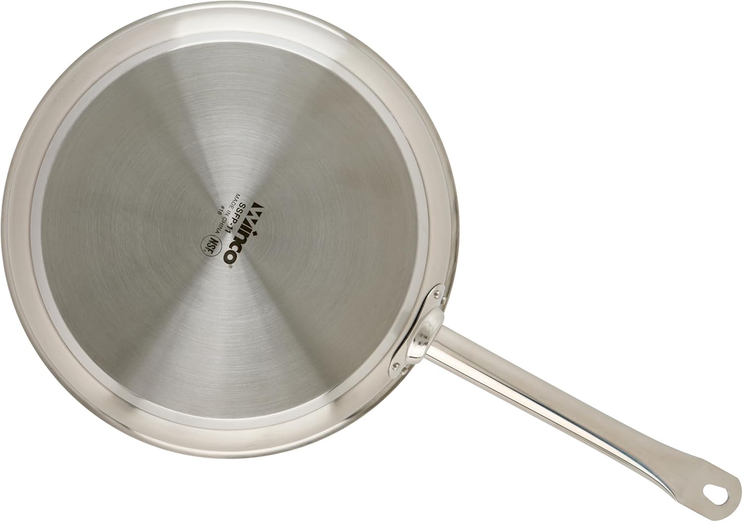 Winco Commercial-Grade Stainless Steel Fry Pan, Natural Finish, 11"