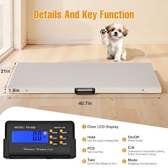 1100lb x 0.2lb Dog Weight Scale for Large Breed Precision Dog Scale