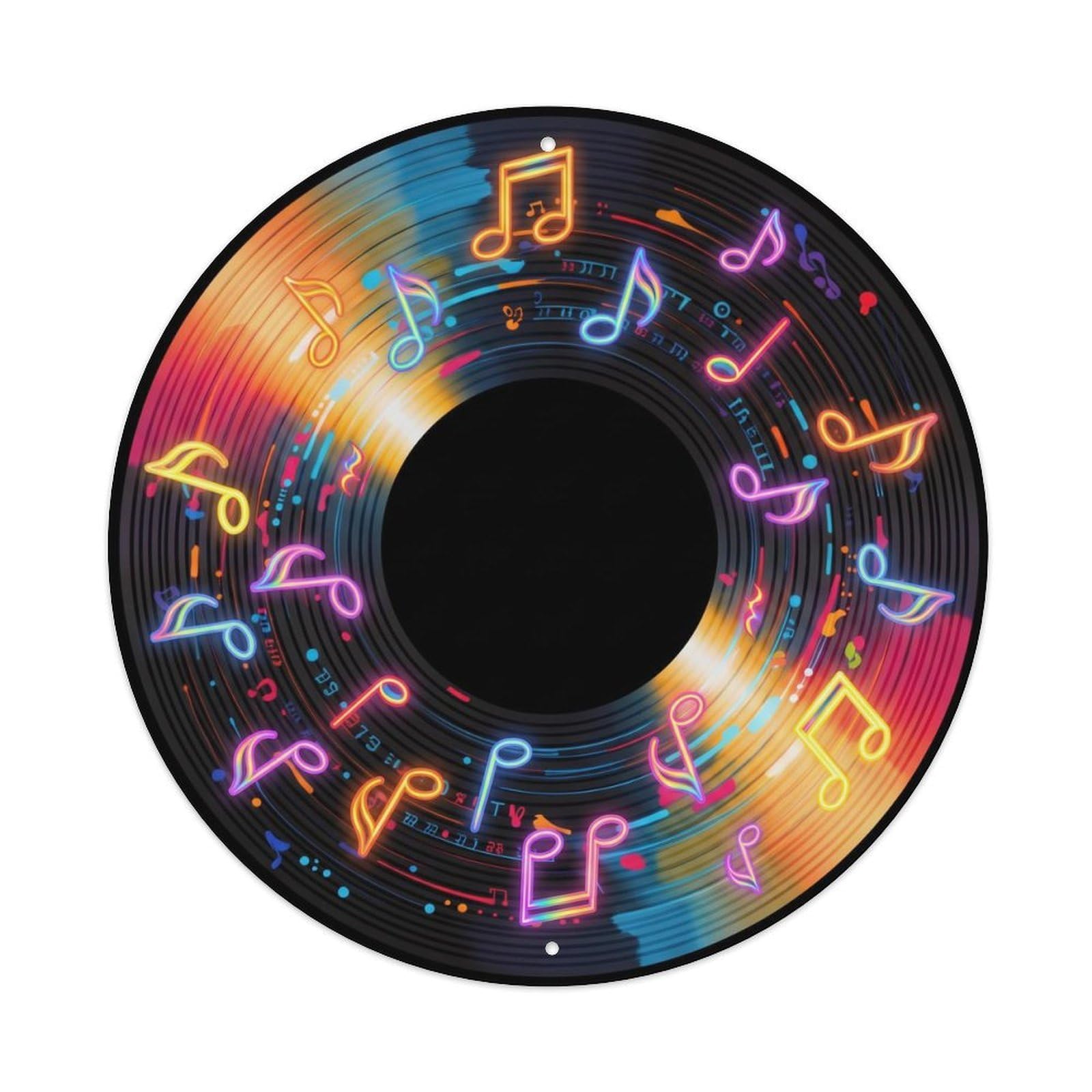 Colorful Music Vinyl Records Charge Rainbow Spark Metal Tin Sign