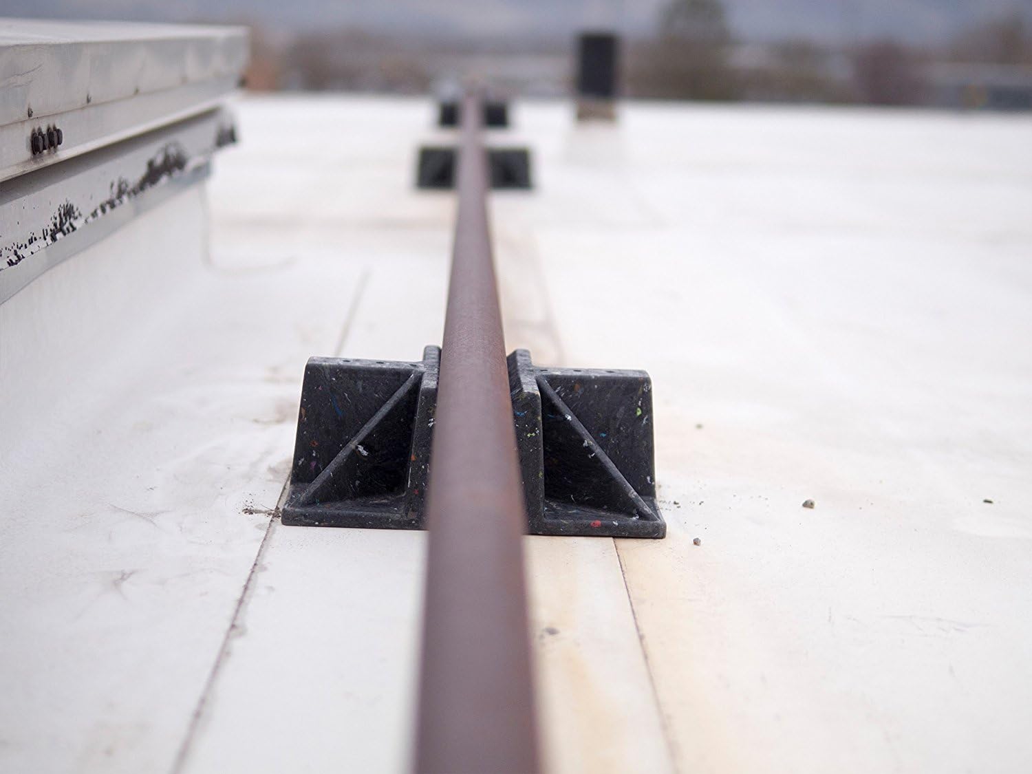8 Pack | Rooftop Support | Saddle Pipe Support w/Strut and Hardware | Rooftop Block Stand with Pipe Cradle and Sleeper Curb | UV Resistant | Made of 100% Recycled Plastic | Heavy and Extremely Durable